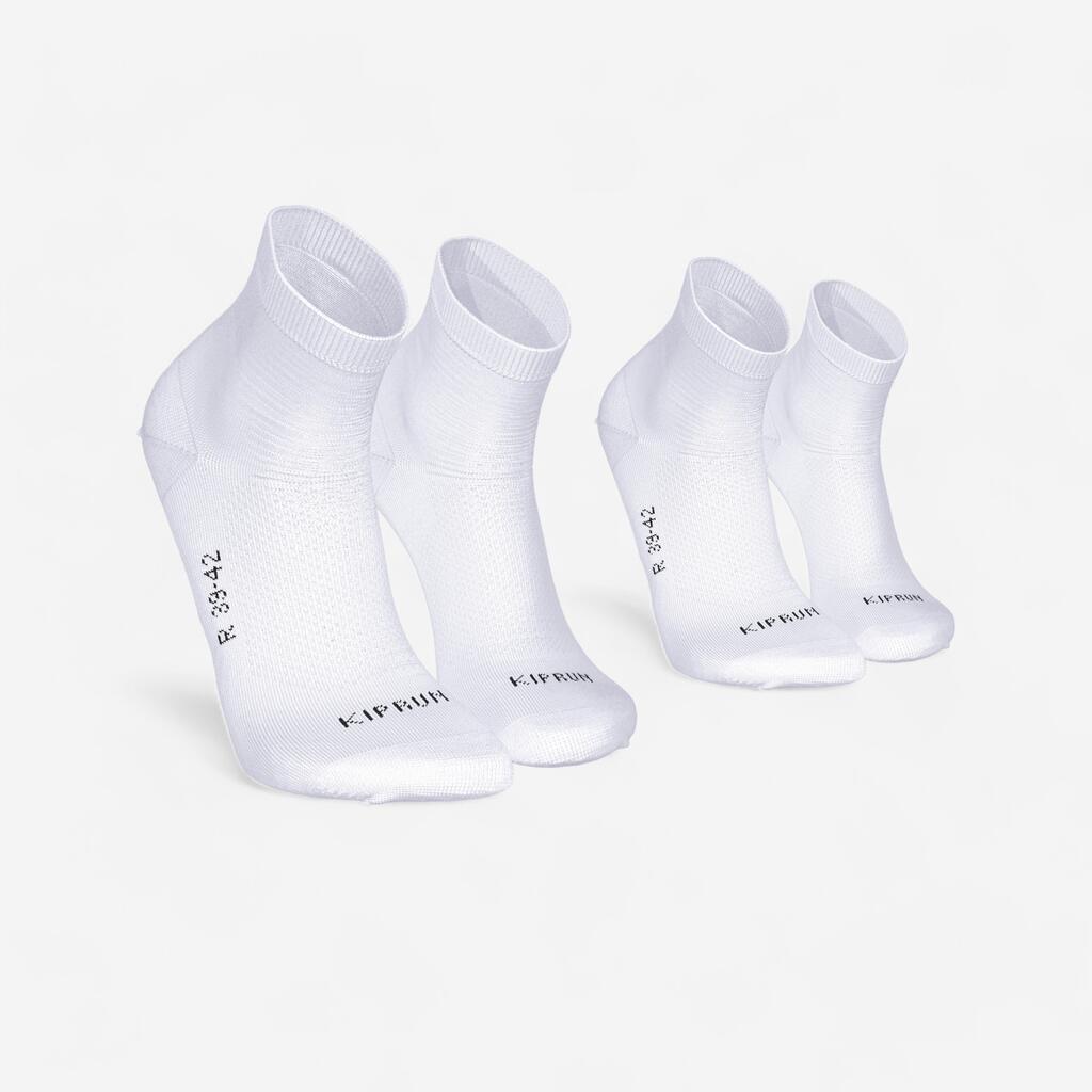 Lot de 2 paires de chaussettes de running run500 fines mid