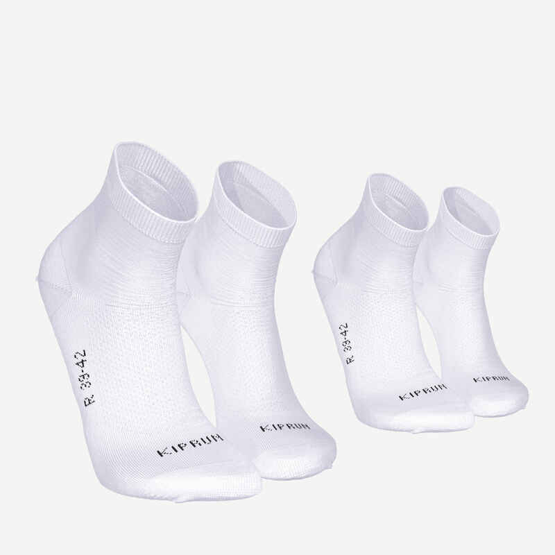 PACK OF 2 PAIRS OF RUN500 FINE CREW RUNNING SOCKS