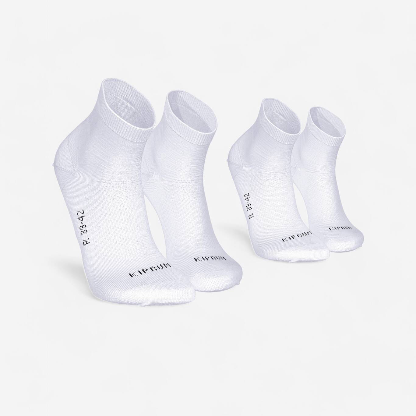 PACK OF 2 PAIRS OF RUN500 FINE CREW RUNNING SOCKS