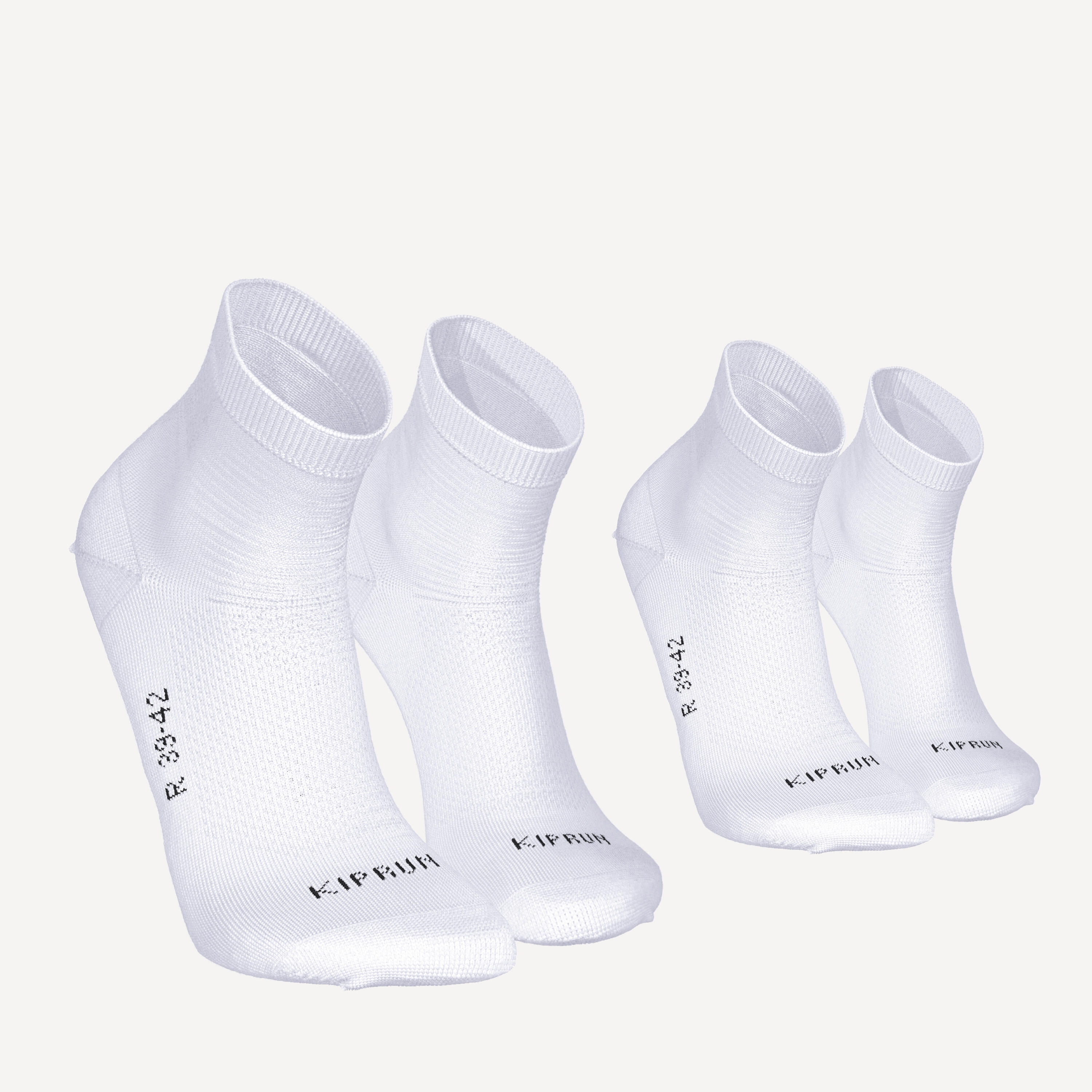 KIPRUN PACK OF 2 PAIRS OF RUN500 FINE CREW RUNNING SOCKS