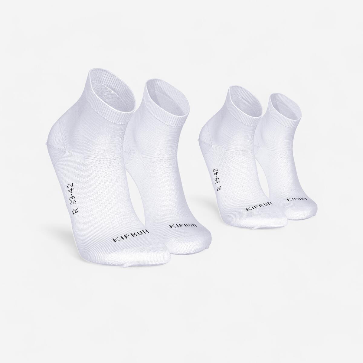Lot de 2 paires de chaussettes de running run500 fines mid