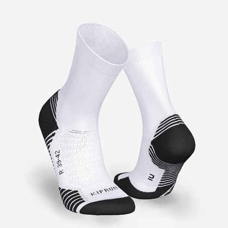 PACK OF 2 PAIRS OF RUN500 THICK MID-CALF RUNNING SOCKS