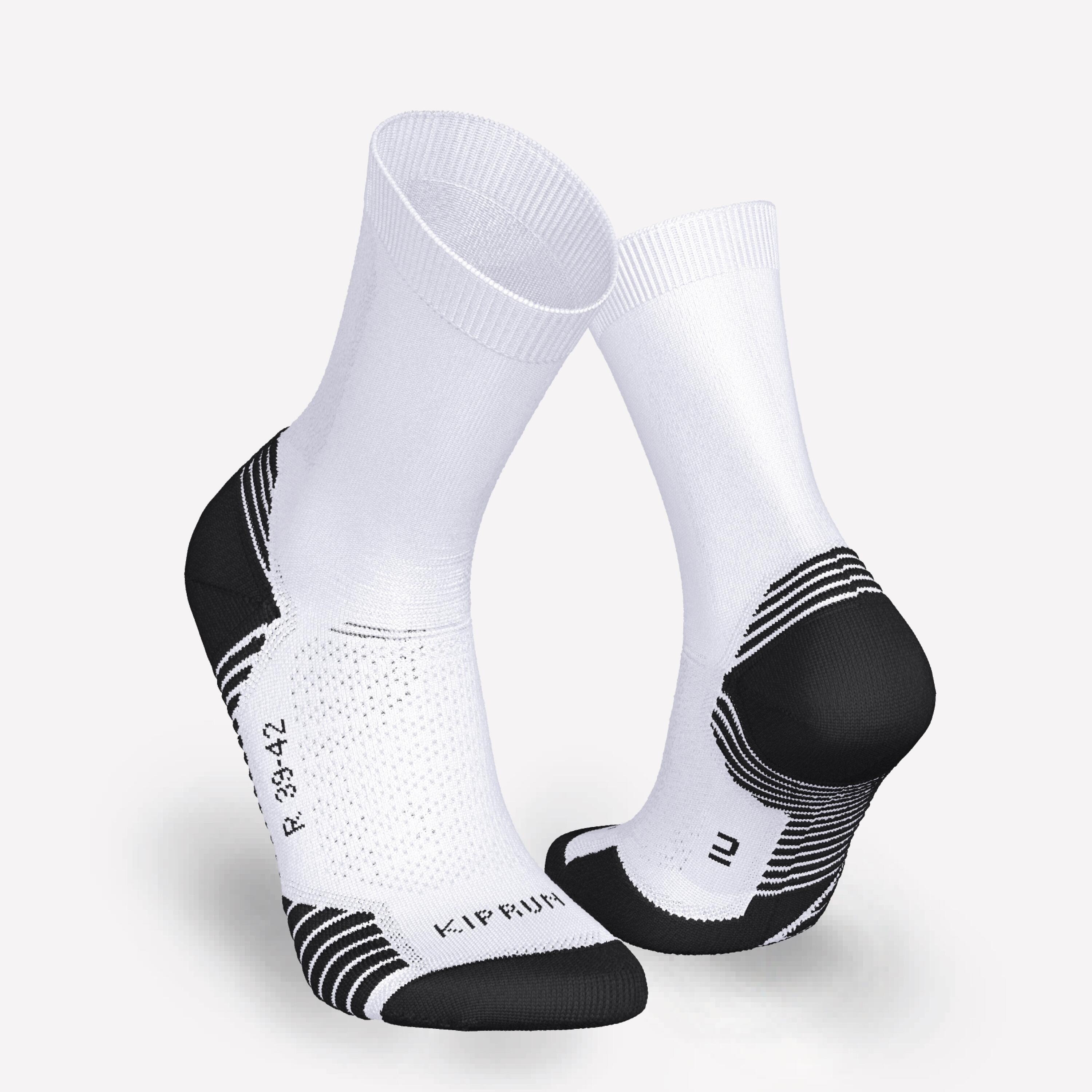 PACK OF 2 PAIRS OF RUN500 THICK MID-CALF RUNNING SOCKS 2/7