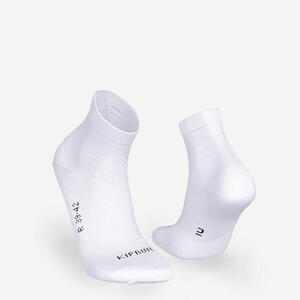 Pack 2 pares de Calcetines Running Finos Media Caña 500 - blanco