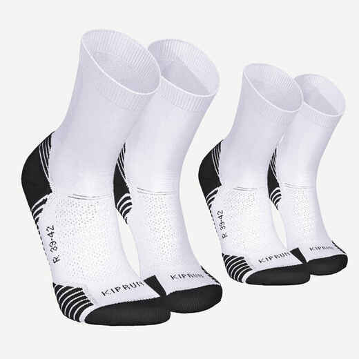 
      PACK OF 2 PAIRS OF RUN500 THICK MID-CALF RUNNING SOCKS
  