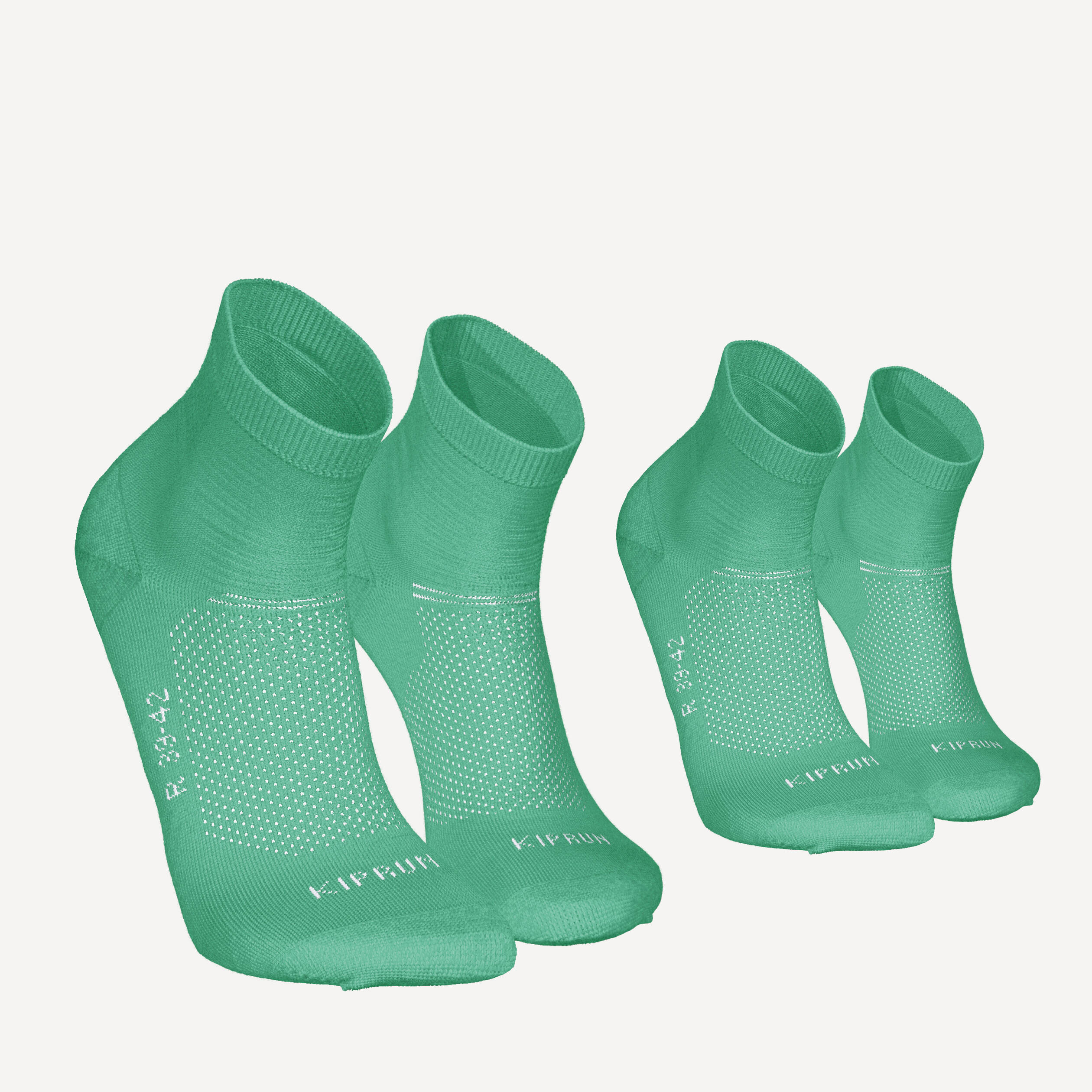 Running Socks Run500 Fine Crew Length - Pack of 2 - Mint