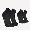 Running Socks Run500 Fine Crew Length - Pack of 2 - Black