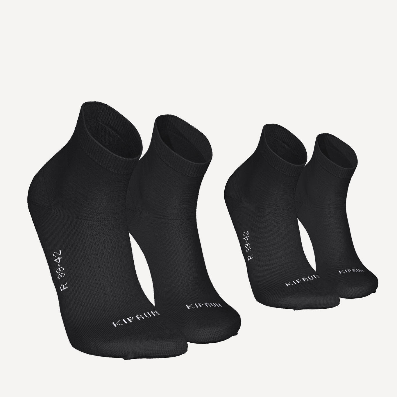 PACK OF 2 PAIRS OF RUN500 FINE CREW RUNNING SOCKS