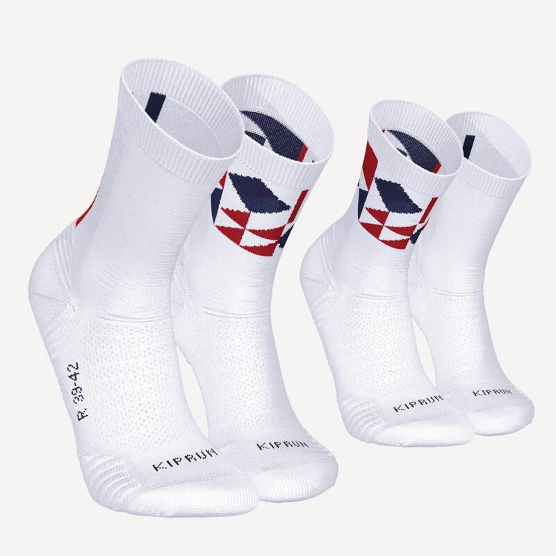 Laufsocken halbhoch dick 2er-Pack - Run 500 Frankreich 