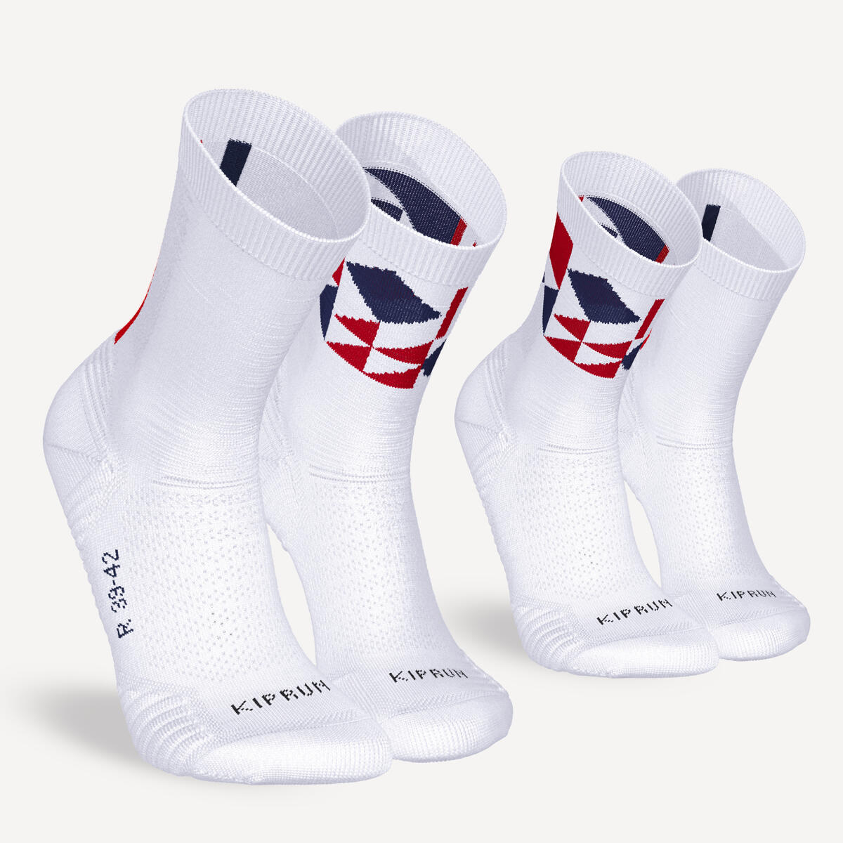 Lot de 2 paires de chaussettes de running run500 epaisses mi-mollet france