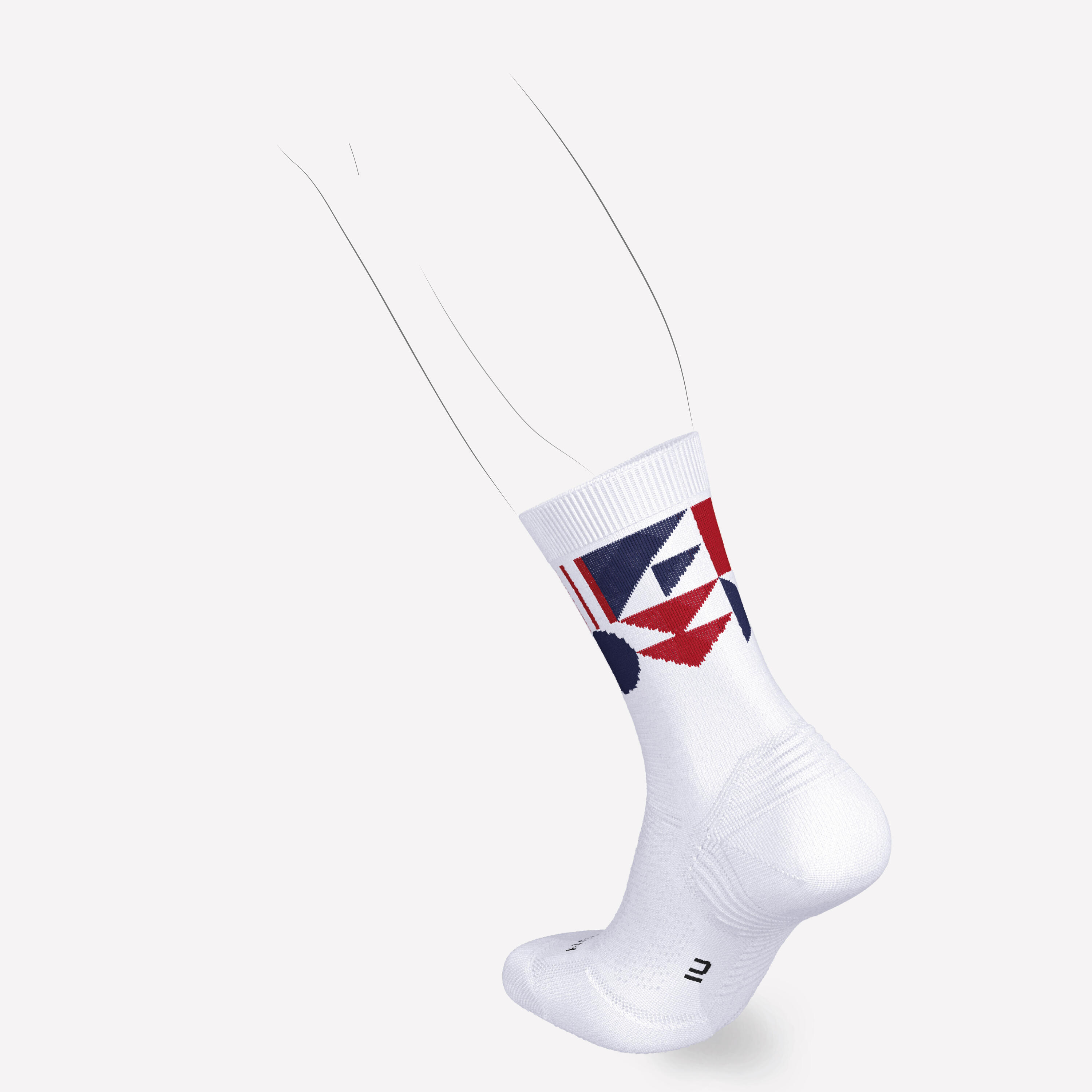 Lot de 2 paires de chaussettes de running run500 epaisses mi-mollet france 6/14