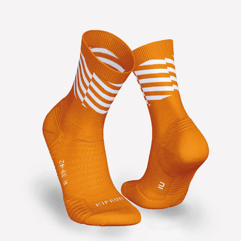 LOT de 2 PAIRES de CHAUSSETTES DE RUNNING RUN500 EPAISSES MI-MOLLET NL