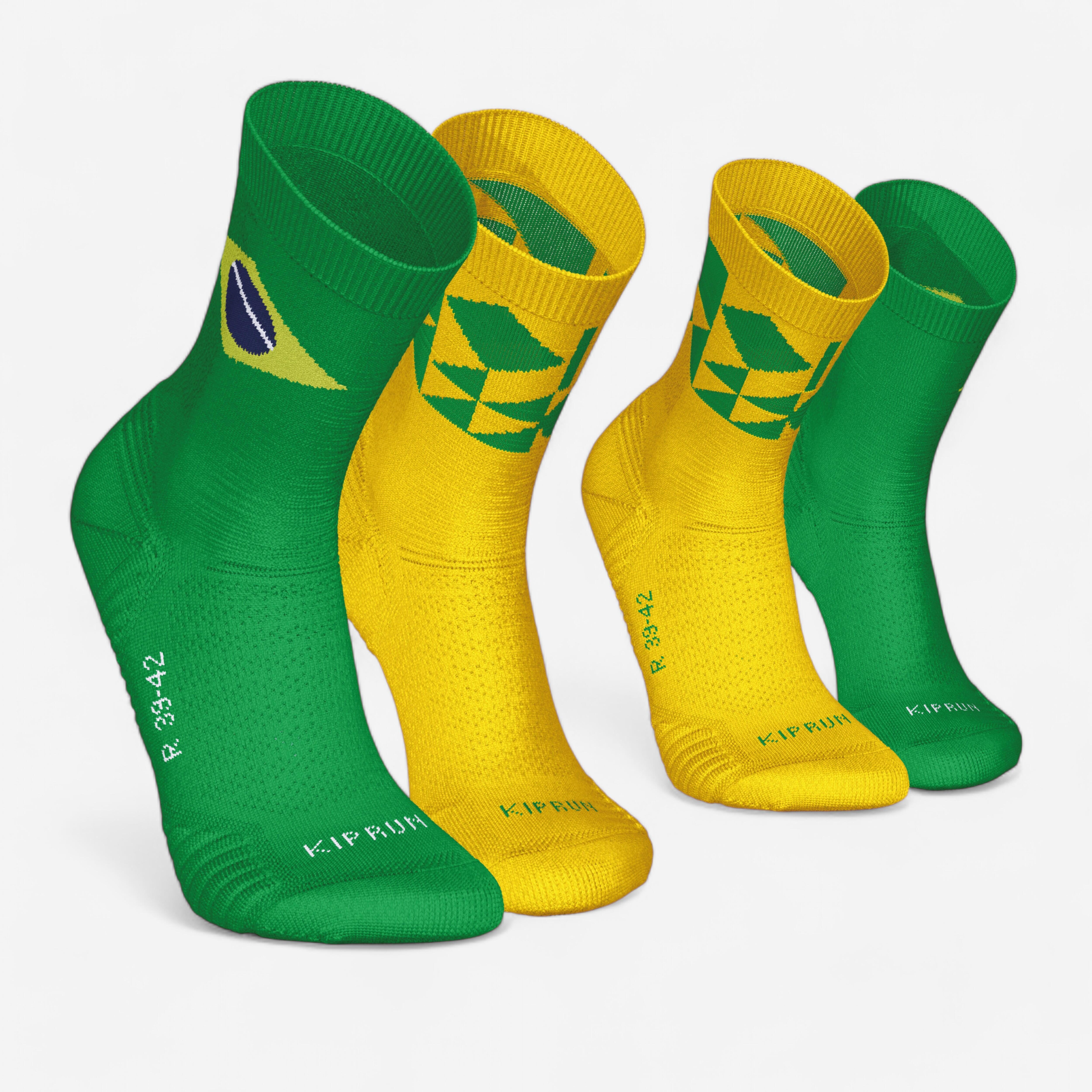 Kiprun - Lot De 2 Paires De Chaussettes De Running Run500 Epaisses Mi-mollet - Chaussettes - Running Trail Athletisme - Incolore - 39/42 - Decathlon