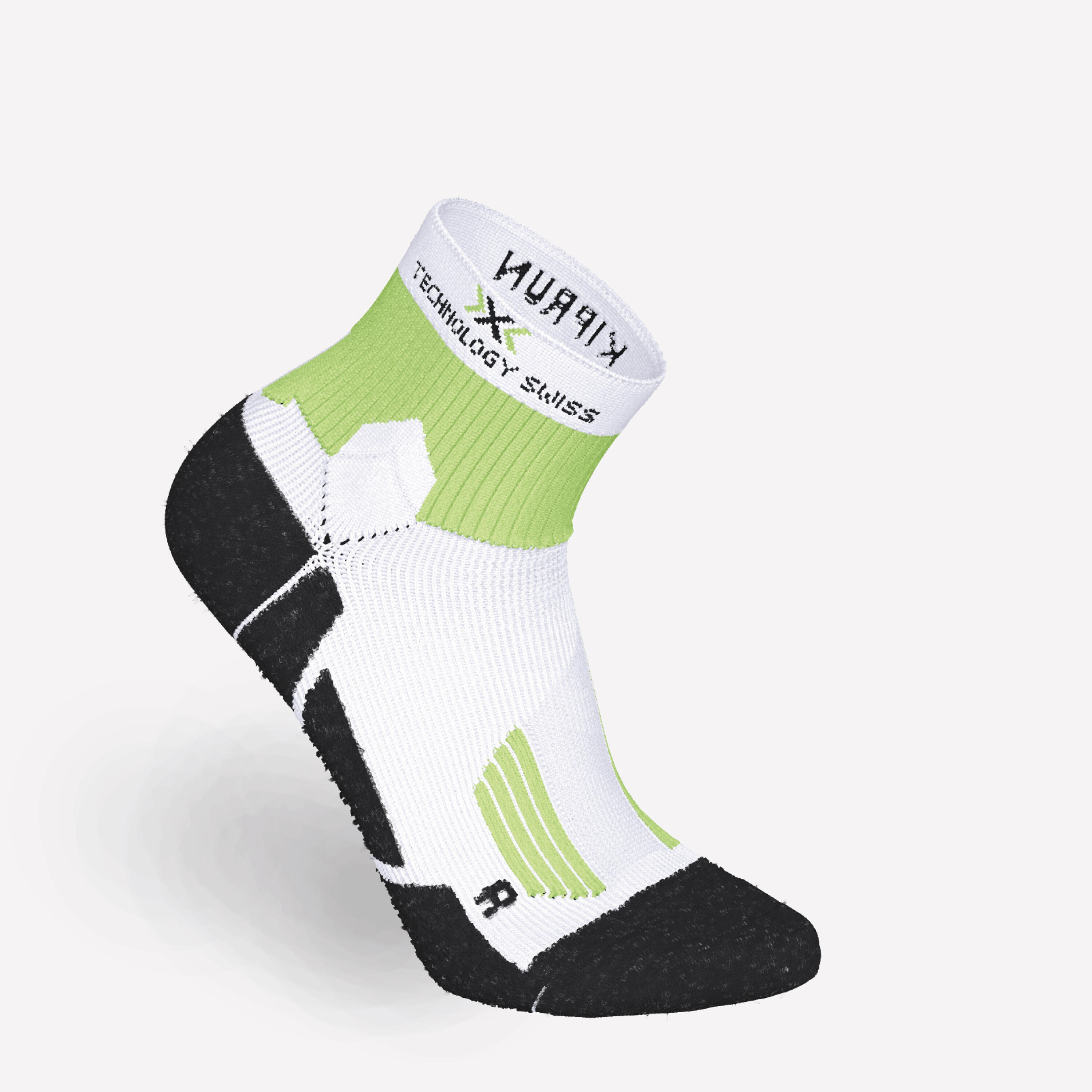 Calcetines de running KIPRUN XTECHNO run900 X blanco / verde  3/6