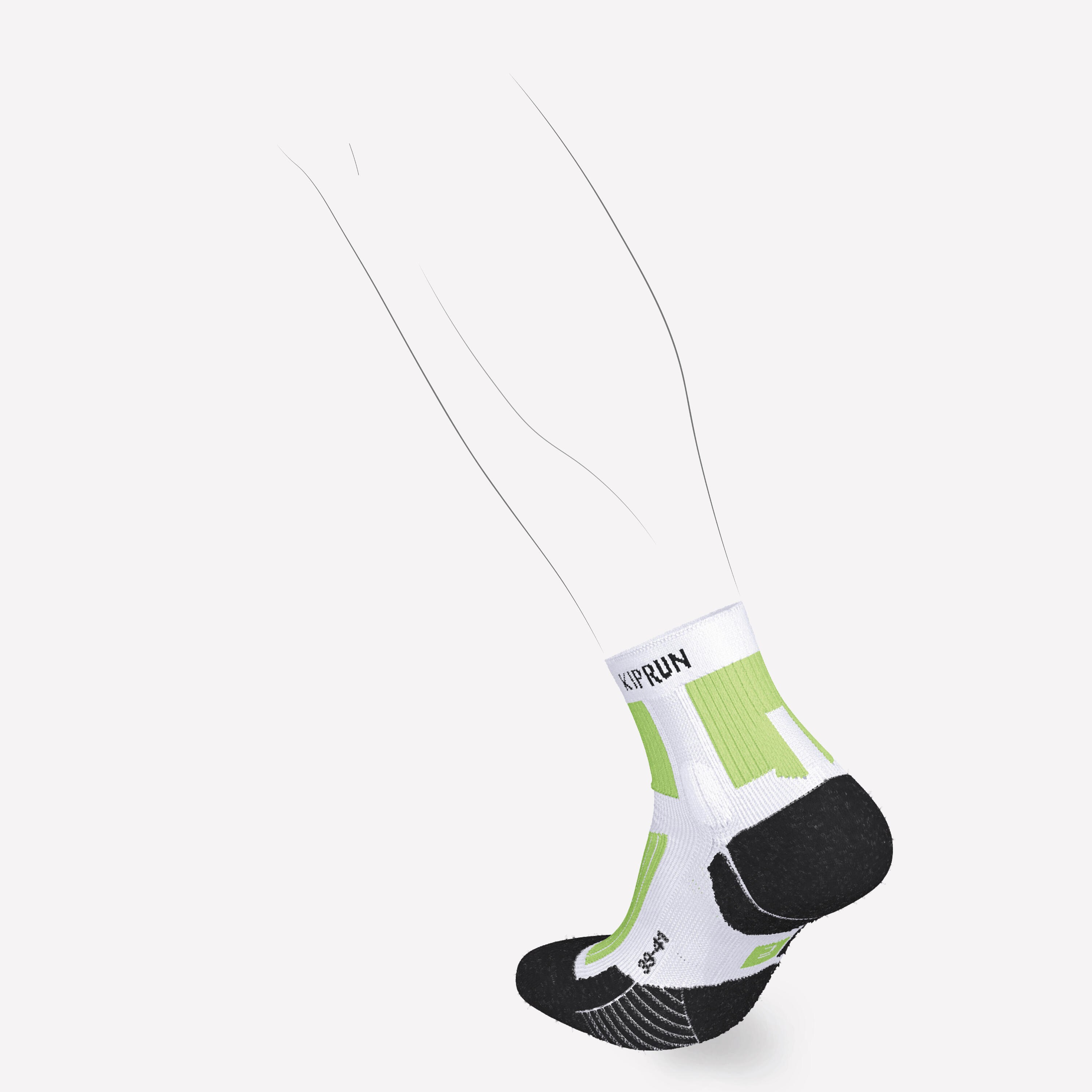 Calcetines de running KIPRUN XTECHNO run900 X blanco / verde  2/6