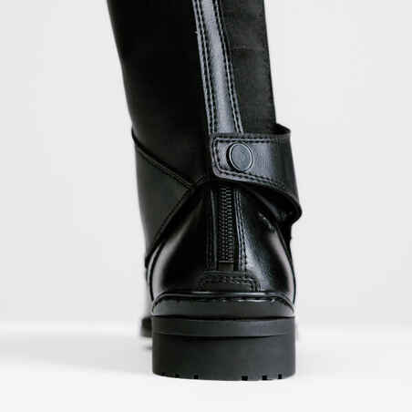 Adult Horse Riding Half Chaps 500 - Black
