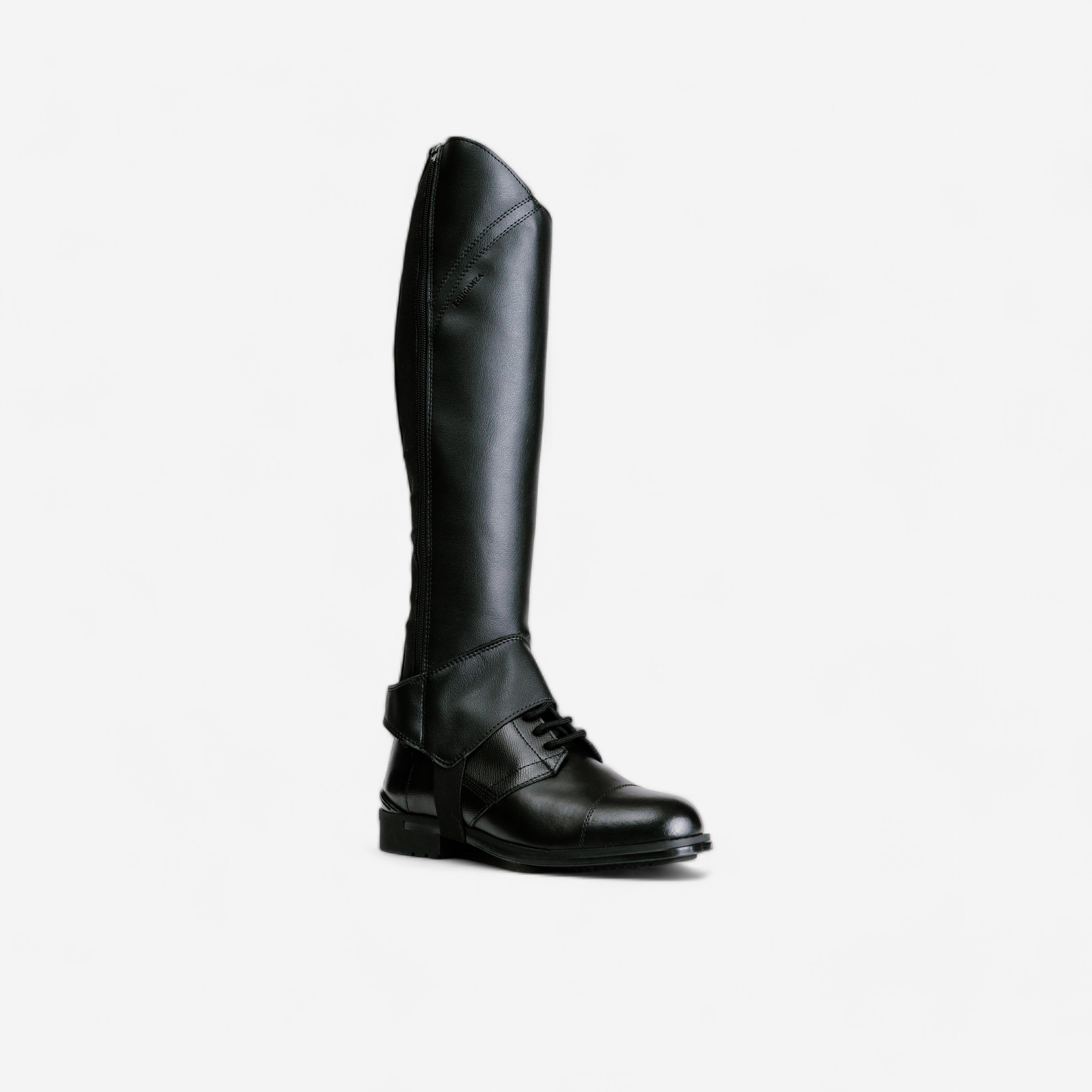 fouganza Adult Horse Riding Half Chaps 500 - Black-picture-38