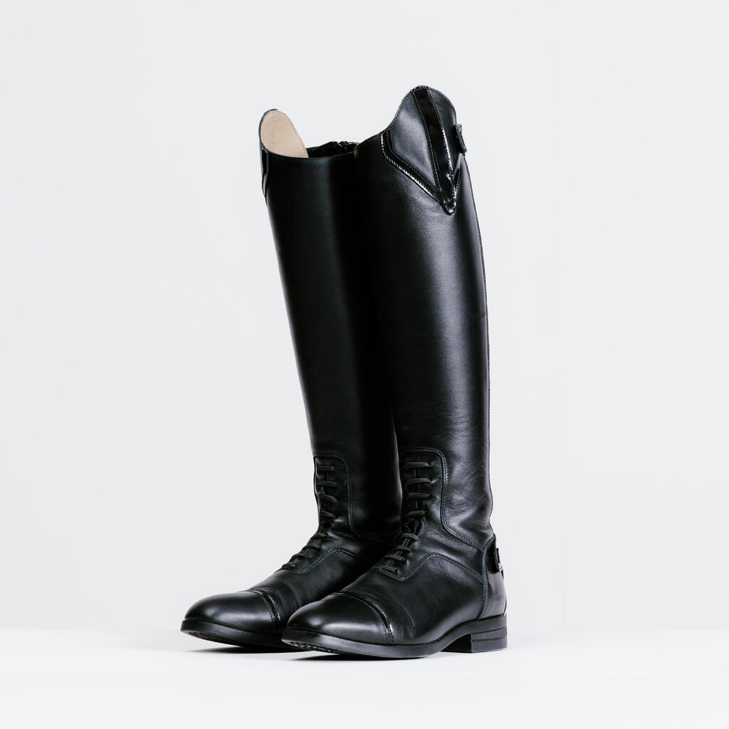 Reistiefel 900 Leder Damen schwarz