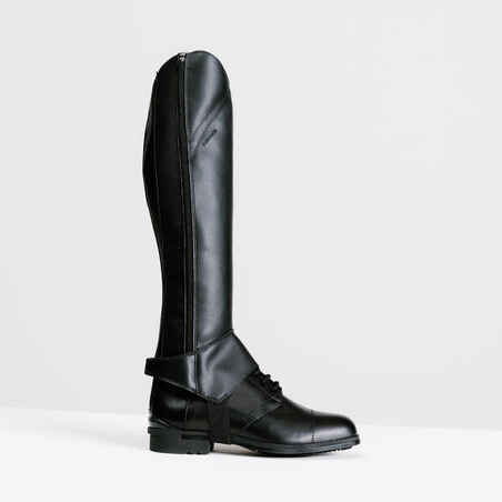 Adult Horse Riding Half Chaps 500 - Black