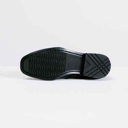 حذاء برقبة لركوب الخيل جلد ومزود برباط للسيدات - 500 أسود