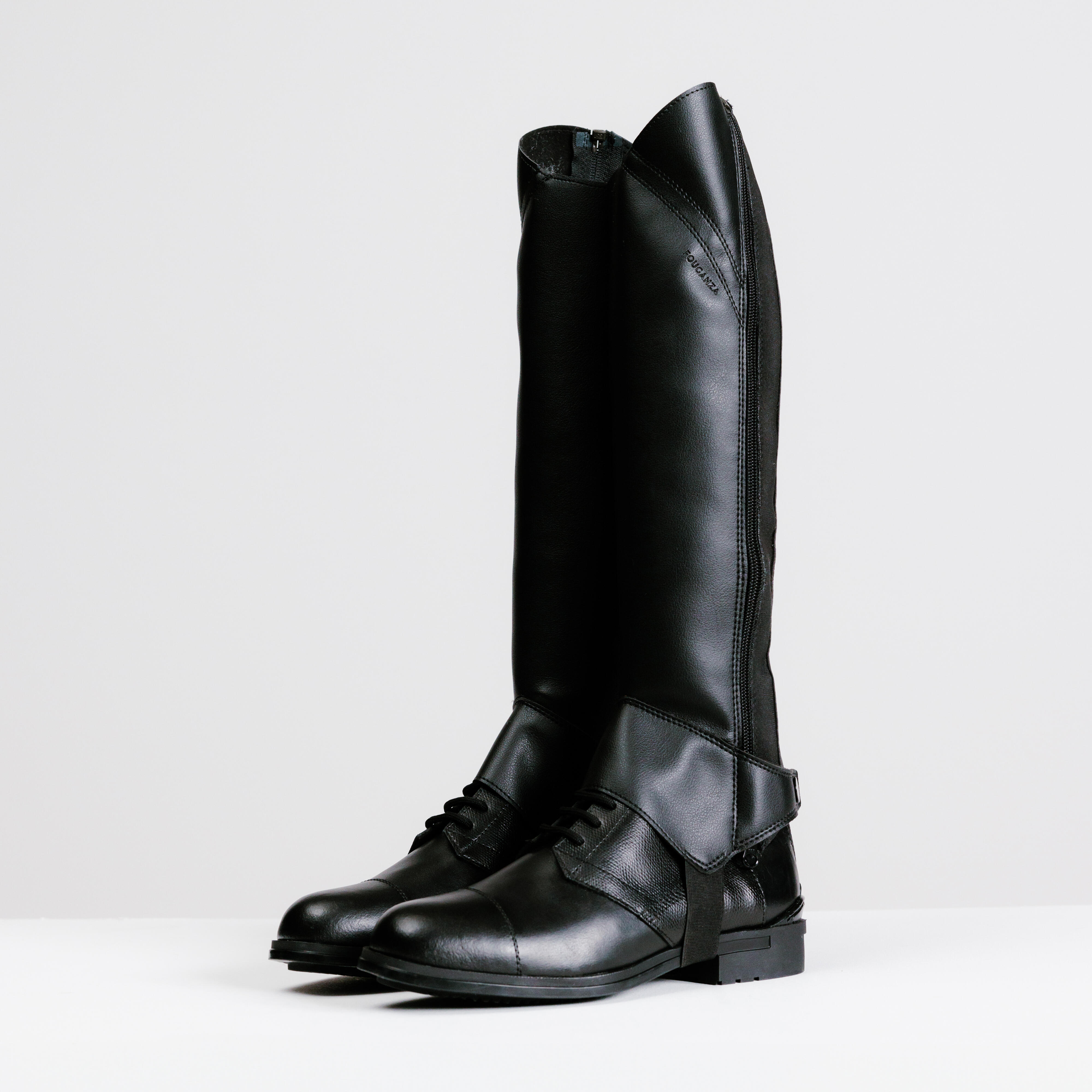 Mini-chaps d’équitation – 500 noir - FOUGANZA