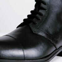 حذاء برقبة لركوب الخيل جلد ومزود برباط للسيدات - 500 أسود