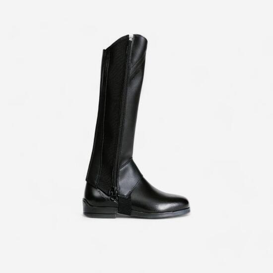 Ghette equitazione bambino 500 sintetiche nere