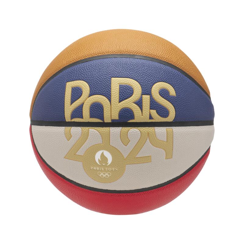 Ballon de basketball taille 7 - BT500 T7 bleu blanc rouge PARIS 2024