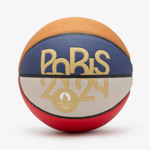 
      Basketball Grösse 7 Paris 2024 ‒ BT500 blau/weiss 
  