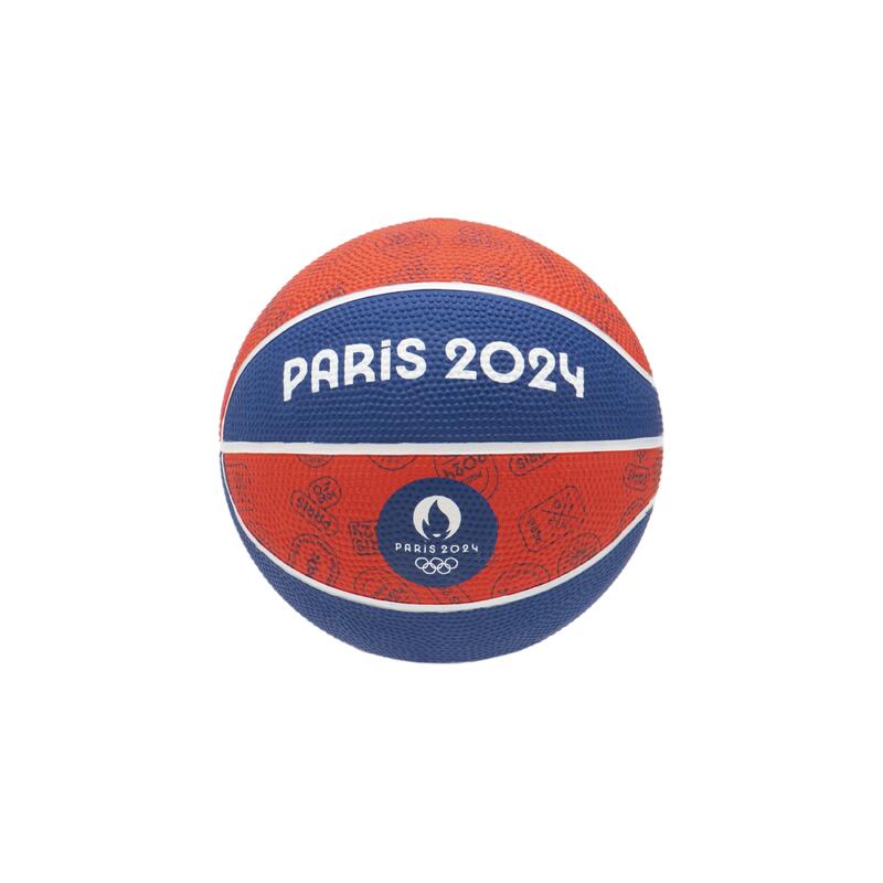 Ballon de basketball taille 1 - K100 Resist bleu rouge PARIS 2024