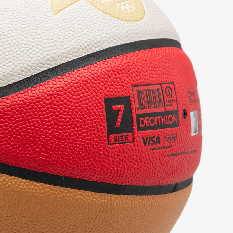 Ballon de basketball taille 7 - BT500 T7 bleu blanc rouge PARIS 2024