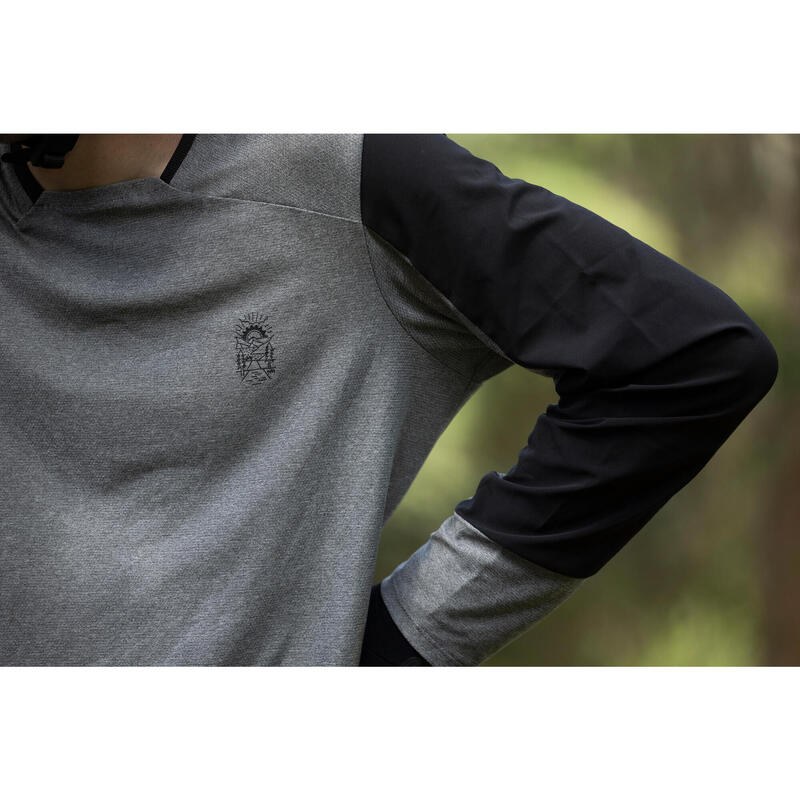 Maillot manches longues velo vtt expl 100 gris
