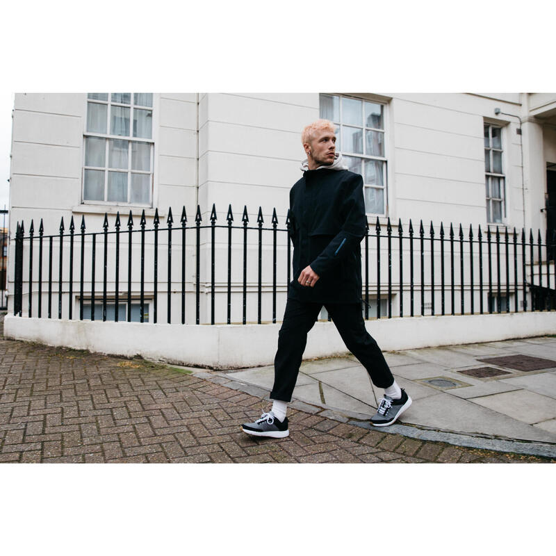 Scarpe camminata urbana uomo WALK ACTIVE nero-grigio