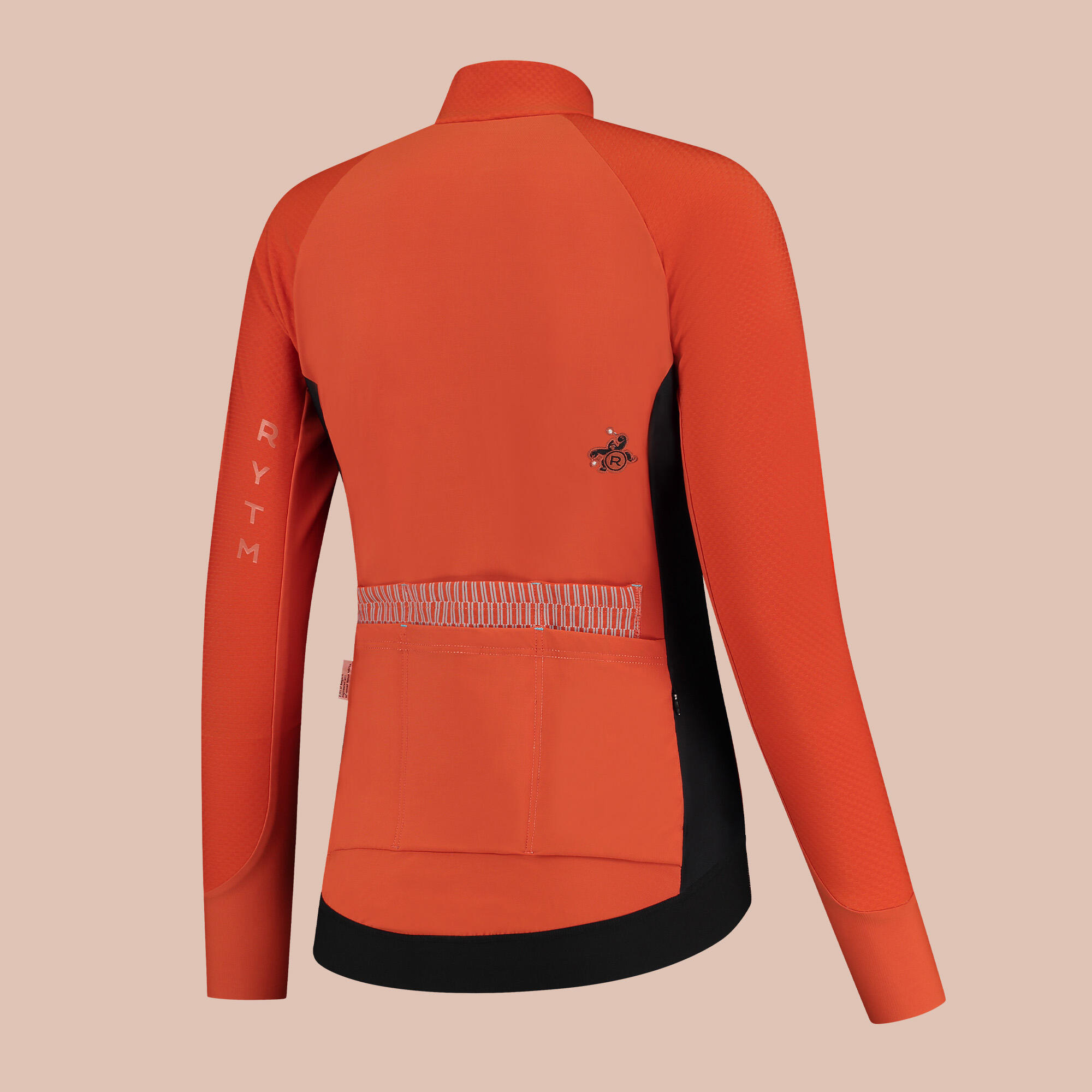 Fietsshirt voor dames Uptempo Winter met lange mouwen oranje 2/4