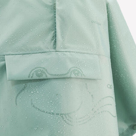 Дощовик-пончо дитячий MH100 для туризму 2-6 років зелений