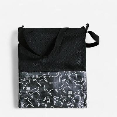 Poetstas voor ruitersport zwart/beige