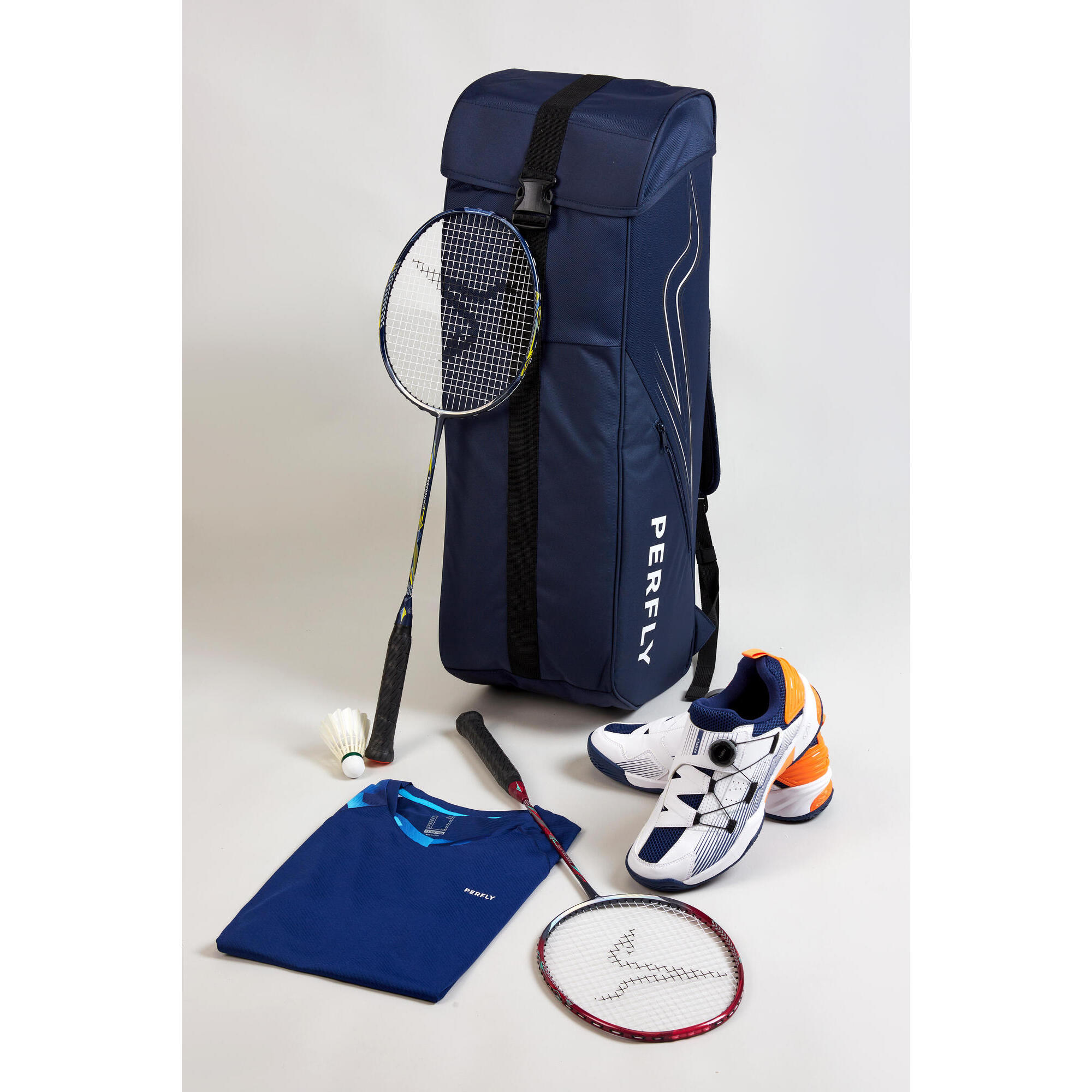 Uomo Maglietta Badminton 560 - Navy/Aqua