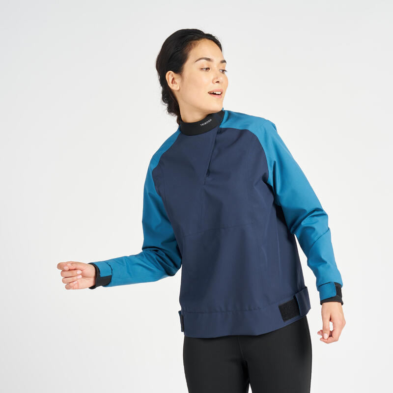 Chaqueta Vela/Kayak 500 Mujer Azul Cortavientos