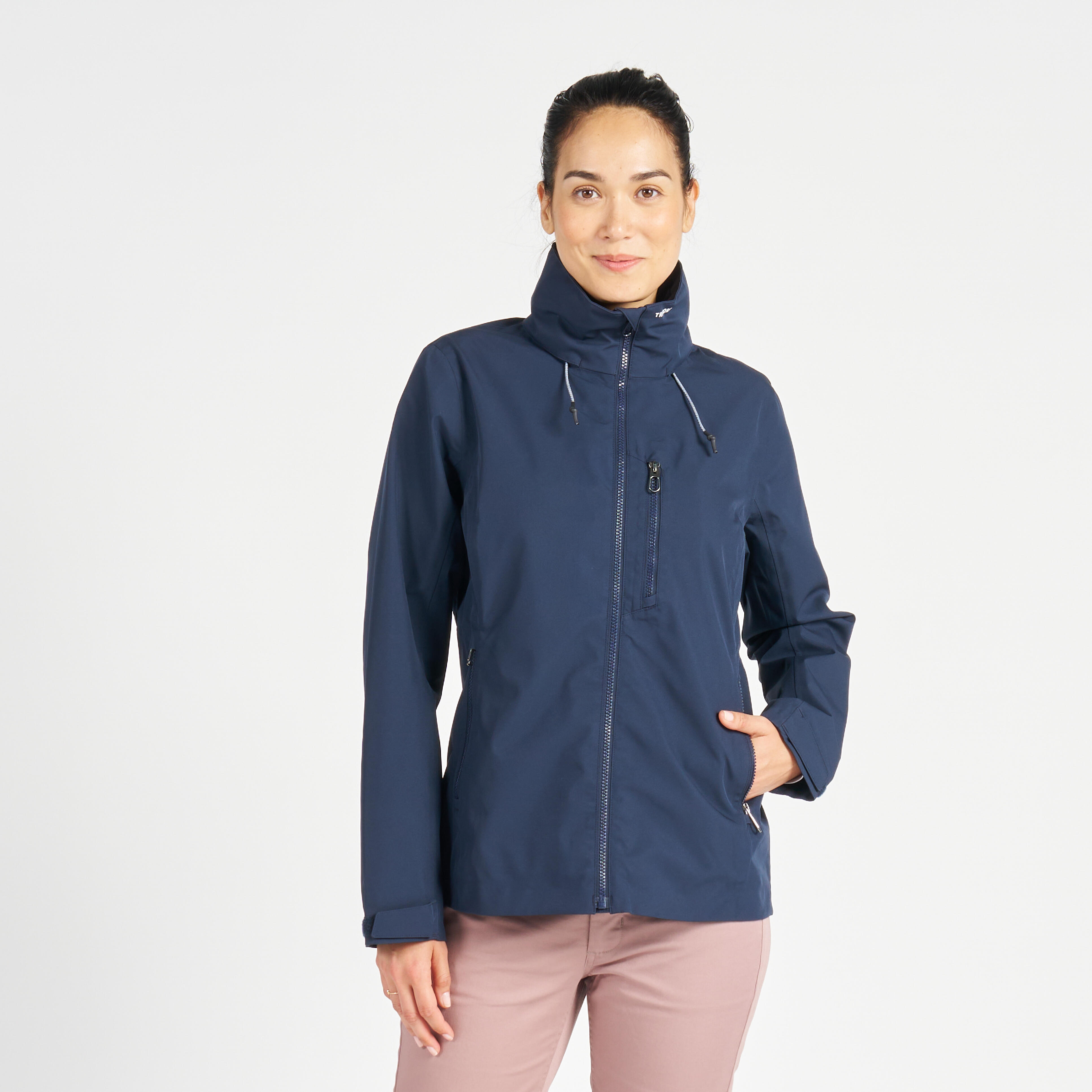 Giacca impermeabile antivento SAILING 300 da donna, blu navy