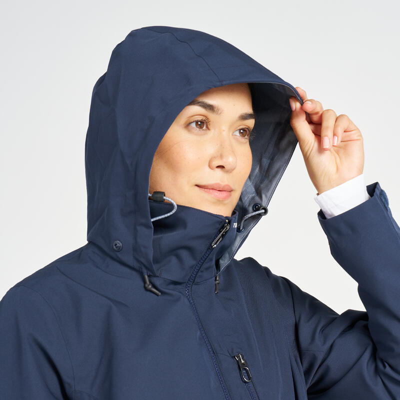 Veste imperméable coupe-vent de voile femme sailing 500 bleu marine