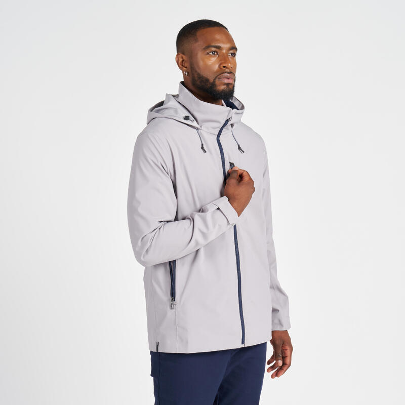 Veste de voile imperméable coupe vent Homme - Sailing 500 grise claire