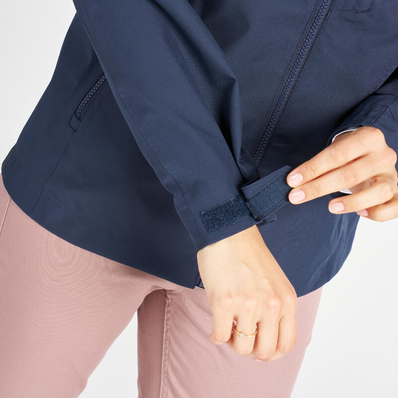 Veste imperméable coupe-vent de voile femme sailing 500 bleu marine