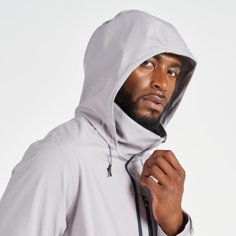 Veste de voile imperméable coupe vent Homme - Sailing 500 grise claire