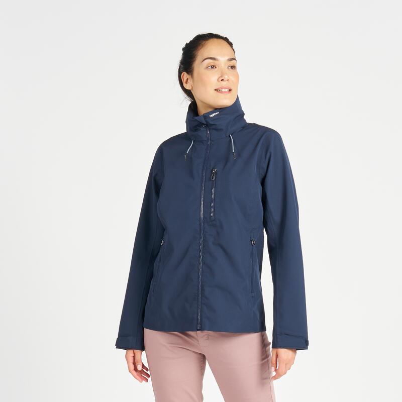 Veste imperméable coupe-vent de voile Femme SAILING 300 Bleu Marine