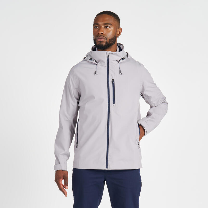 Veste de voile imperméable coupe vent Homme - Sailing 500 grise claire