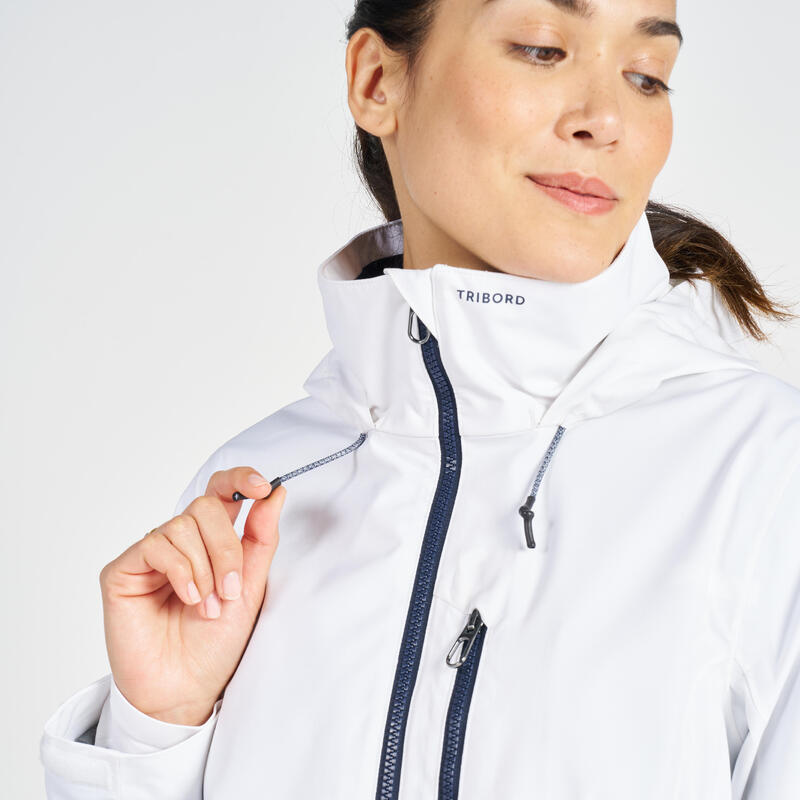 Regenjacke Segeln Damen wasserdicht winddicht - Sailing 300 weiss