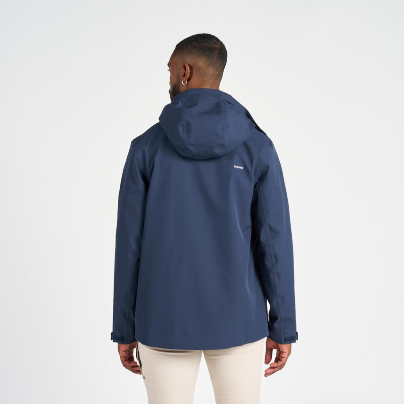 Outdoor ski-jas met capuchon, waterdicht donkerblauw/wit • Prijs € 91,99 • online shop