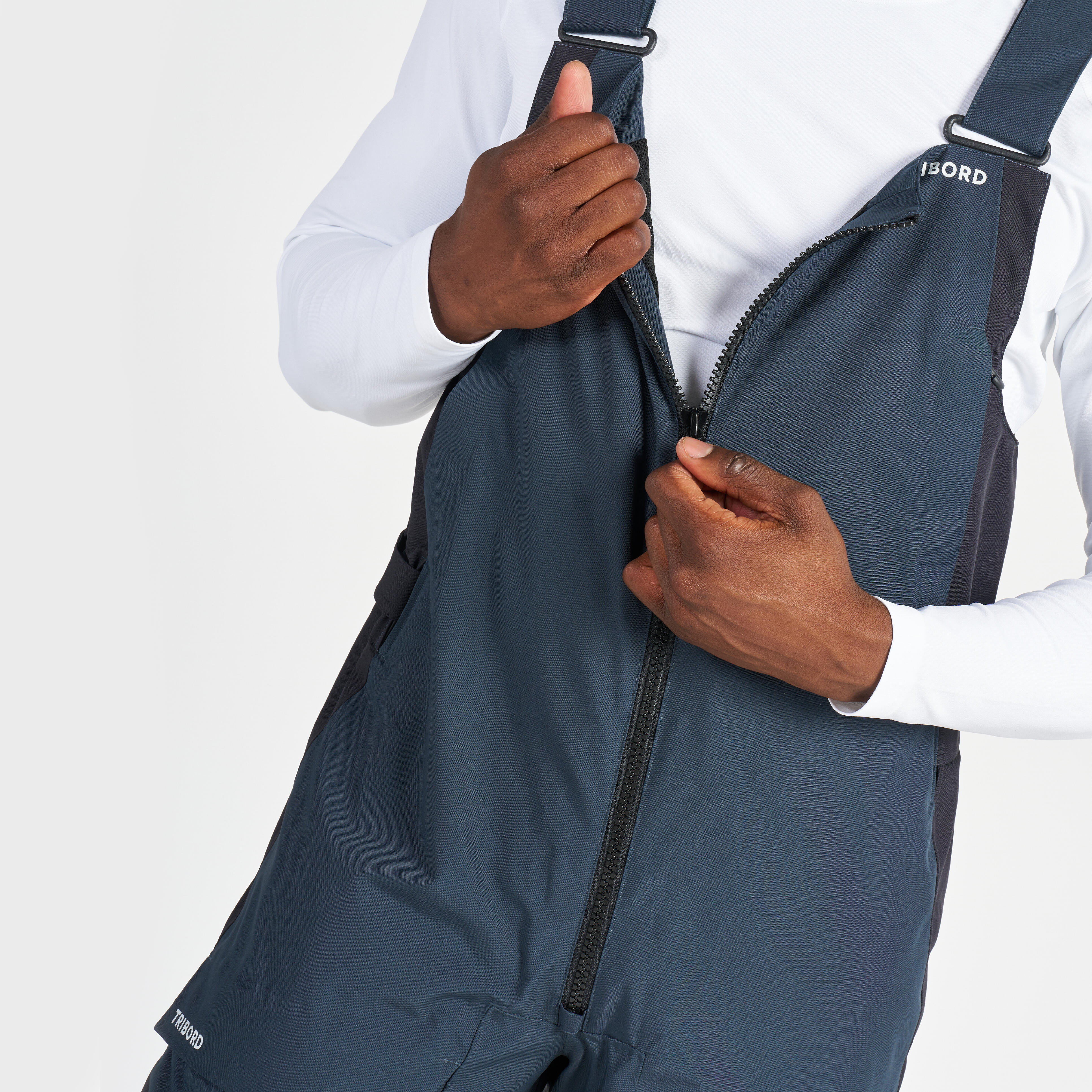 DECATHLON Pánske náprsenkové nohavice 500 na jachting tmavosivé 3XL · záber 8