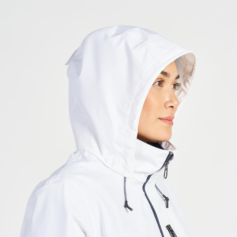 Veste imperméable coupe-vent de voile Femme SAILING 300 Blanche