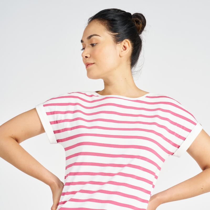 Tricou Navigație Sailing 100 Roz Damă